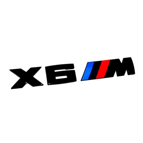 Gloss Black BMW X6 M Letters Rear Boot Lid Trunk Badge Emblem For X Series E71 F16 G06 165mm x 25mm