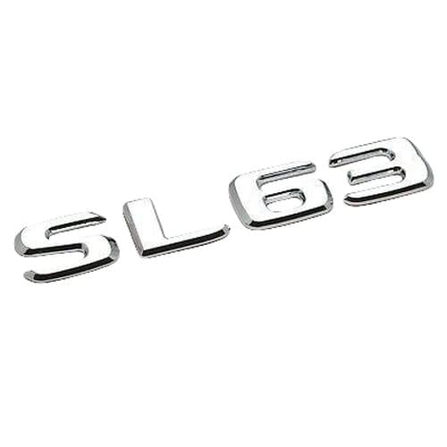 Silver Chrome SL63 Car Letter Number Rear Boot Badge Emblem For Mercedes Benz