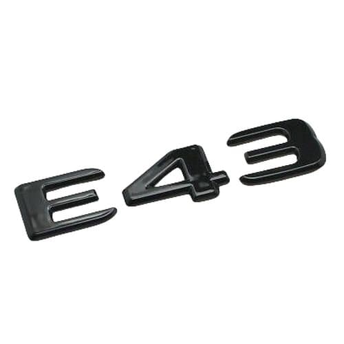 Gloss Black E43 Car Letter Number Rear Trunk Boot Badge Emblem For Mercedes Benz
