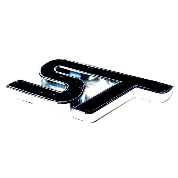 Chrome/Black Ford Metal Front Grill Bonnet Badge Emblem And Rear ST Badge For Focus ST Fiesta ST Twin Pack