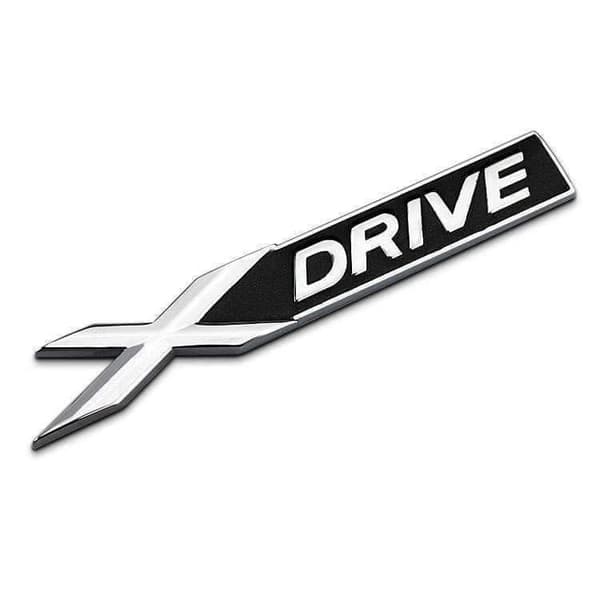 Chrome/Black BMW xDrive Boot Badge Emblem For X3 X5 Z4 Series 95mm x 15mm