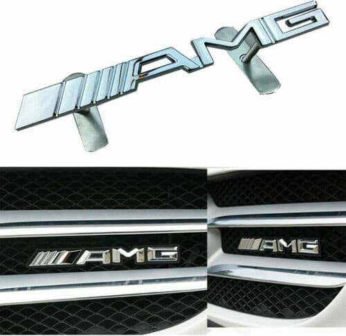 Chrome Metal Mercedes Benz AMG Front Grill Bonnet Badge Emblem Grill Emblem Badge For All AMGs