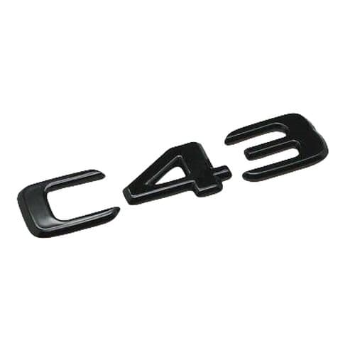 Gloss Black C43 Car Letter Number Rear Trunk Boot Badge Emblem For Mercedes Benz