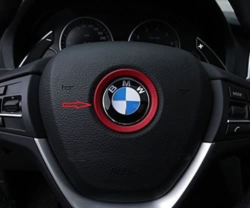 Red Steering Wheel 45mm Logo Badge Emblem Aluminium Adhesive Ring Sticker Decoratin Fits B M W Series 1 2 3 4 5 6 7 8 X1 X2 X3 X4 X5 X6 Z3 Z4 GT