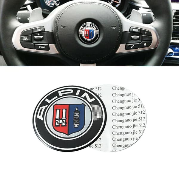 45mm Steering Wheel Badge Emblem Sticker For BMW Alpina E61 E60 E90 E91 E92 M3 X5 Z3 3 Series 5 Series
