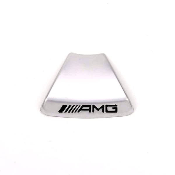 Silver Mercedes Benz AMG Steering Wheel Replacement Sticker Badge Emblem 50mm x 40mm For GLC C180L C200L C300L New C Class