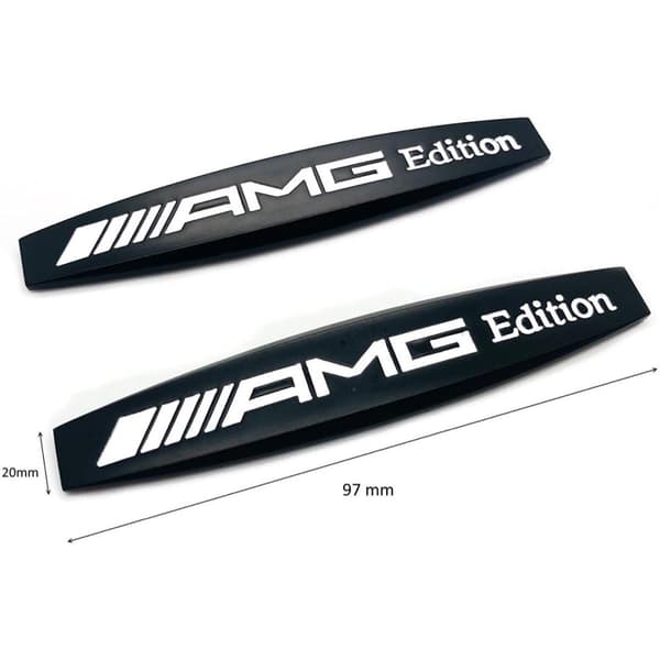 Gloss Black Mercedes AMG Edition Badge Emblems For All AMGs W176 W204 W205 97mm x 20mm (1 Pair)