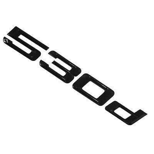 BMW 530d Rear Lettering For Lid Trunk, Badge, Emblem, 5 Series, Gloss Black