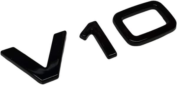 Black V10 rear boot lid lettering badge emblem for Audi.