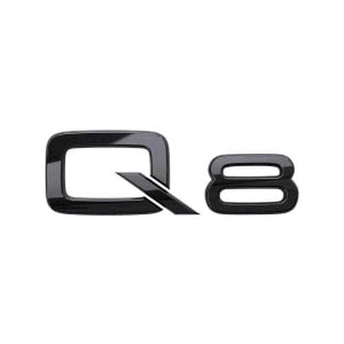Black Q8 rear boot lid lettering badge emblem for Audi.