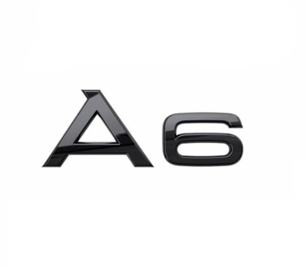 Black A6 rear boot lid lettering badge emblem for Audi.