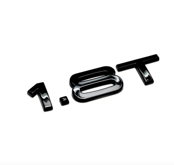1.8T Black rear boot lid lettering badge emblem for Audi.