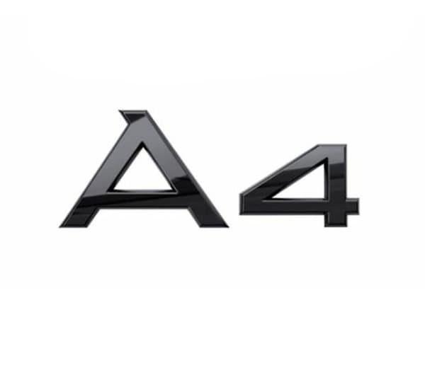 Black A4 rear boot lid lettering badge emblem for Audi.