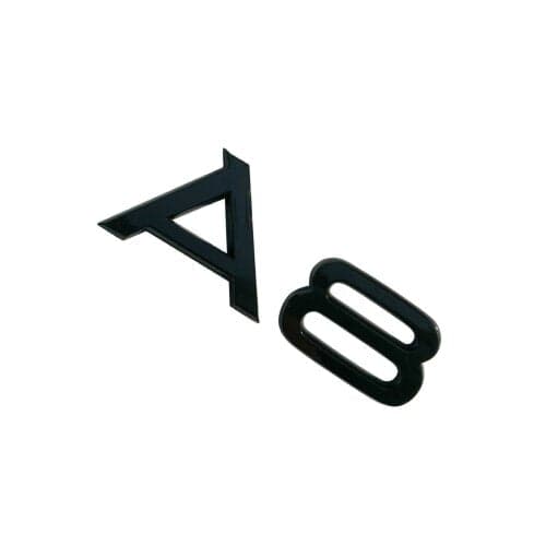 Black A8 rear boot lid lettering badge emblem for Audi.