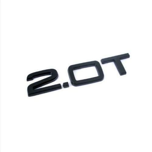 Black 2.0T rear boot lid lettering badge emblem for Audi.