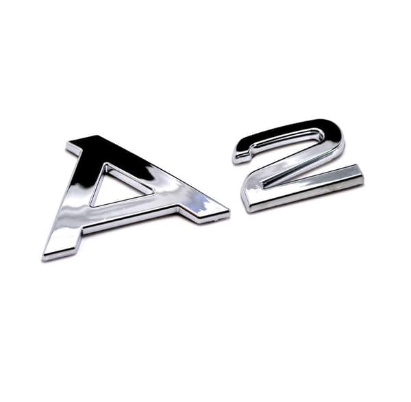 Chrome A2 rear boot lid lettering badge emblem for Audi.