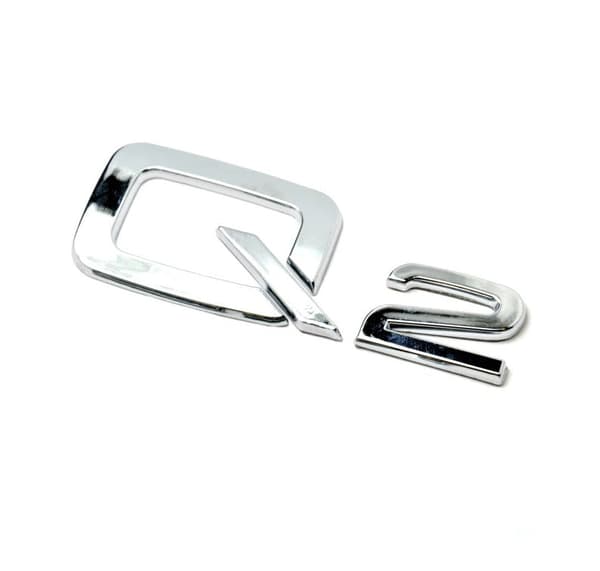 Chrome Q2 rear boot lid lettering badge emblem for Audi.