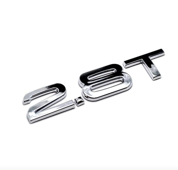 Chrome 2.8T rear boot lid lettering badge emblem for Audi.