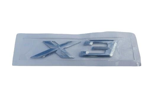 BMW X3 Rear Lettering For Lid Trunk, Badge, Emblem, Xdrive Series, Chrome