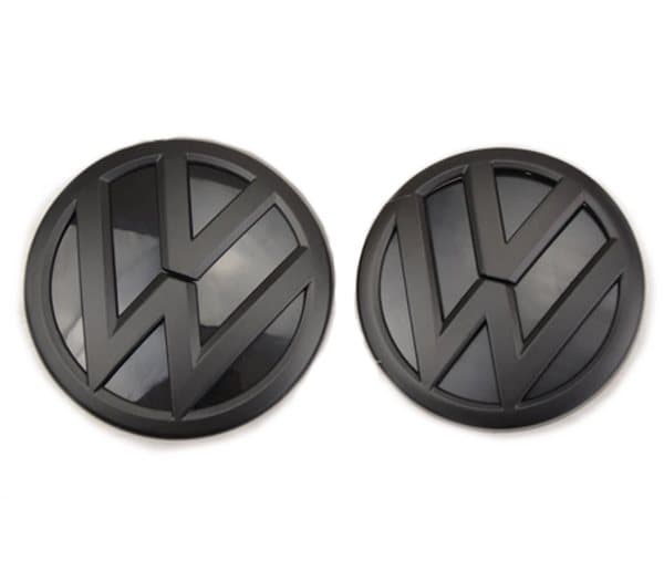 Matt Black Front Grill & Rear Badge Emblem Set For VW Volkwagen Polo 6C MK5 2014-2017
