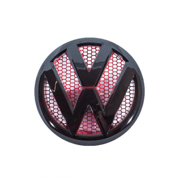 Gloss Black & Red Front Grill Badge Emblem For VW Volkwagen Transporter T5, T5.1, T5.5