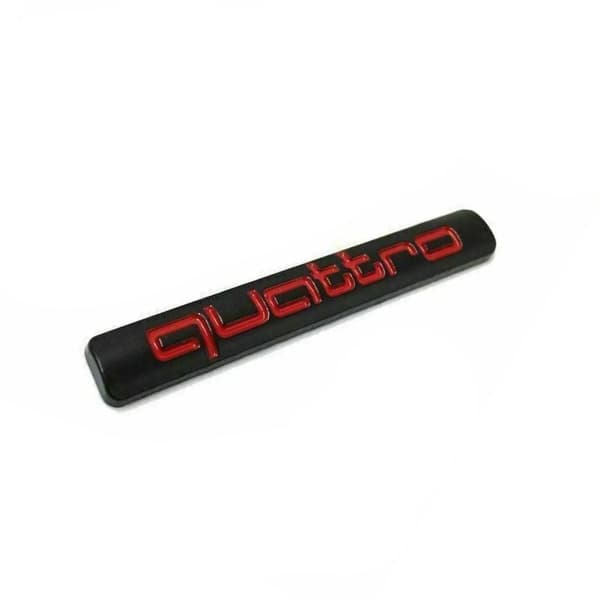 Audi Quattro ABS Gloss Black & Red Boot Side Wing Fender Badge Emblem For A3 A4 A5 A6 A7 A8 S1 Q2 Q3 Q5 Q7 TT R8 Description
