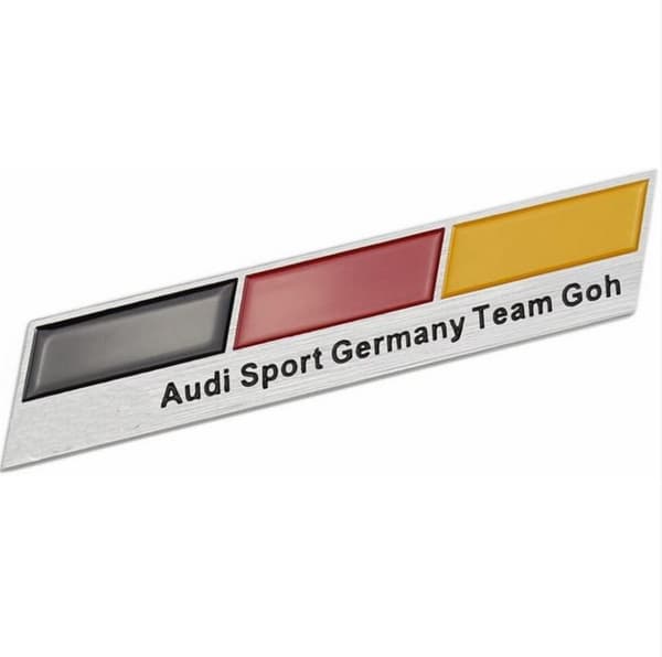 Audi Team Goh Sport Germany Flag German Boot Side Wing Fender Badge Emblem For A1 A3 S3 RS3 S4 RS4 A5 S5 RS5 A6 S6 RS6 A7 S7 RS7 RS8 Q7 Q8 TT R8