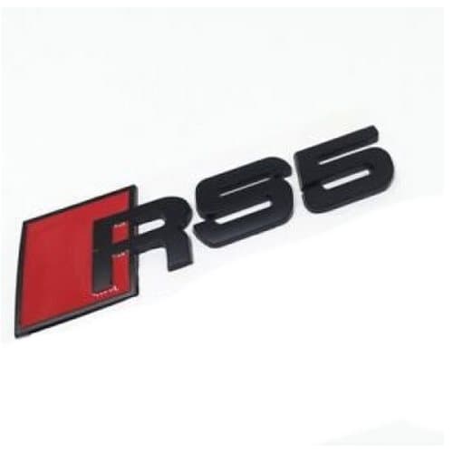 Audi Matt Black / Red METAL RS5 Rear Boot Badge Emblem Lid Trunk Stick On