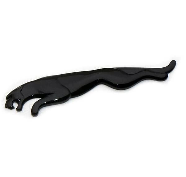 Gloss Black Jaguar Leaping Cat  Badge Emblem 160mm