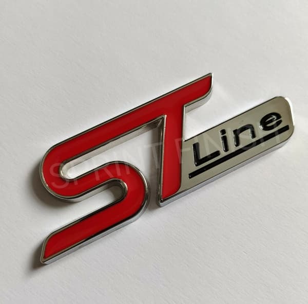 Red Silver ST Line Badge 3D Metal Emblem for Ford Fiesta Focus Edition Car Puma