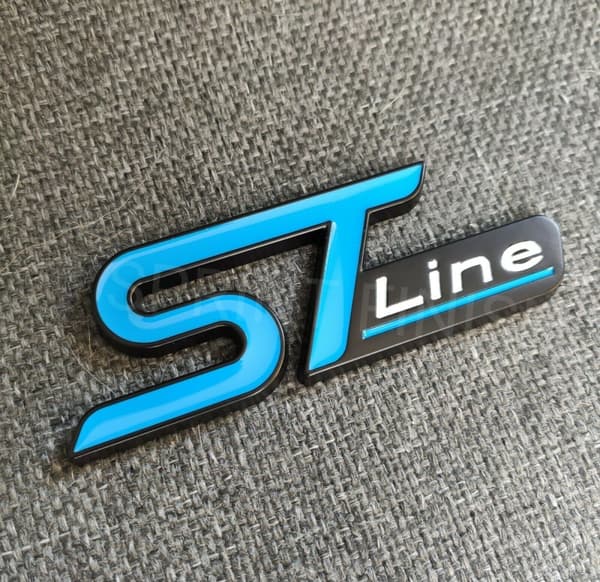 Blue & Black ST Line Badge Metal Emblem for Ford Fiesta Focus Edition Puma X car