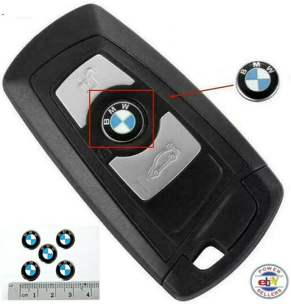 2 x BMW Key Fob Badge Logo Emblem Replacement Sticker 11mm Diameter