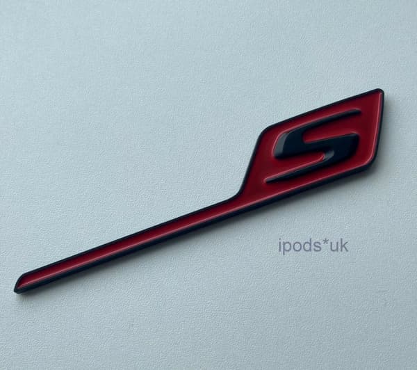 MERCEDES BENZ S BLACK & RED AMG REAR BOOT BACK BADGE EMBLEM