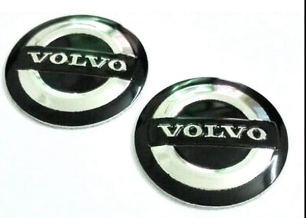 2x NEW Remote Key Fob Badge Emblem Sticker Logo for Volvo in Black - 14mm