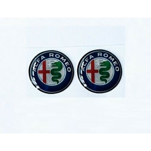 2Pcs 15mm ALFA ROMEO Green Replacement Key Fob Badge Sticker Green Sliver AR3 UK