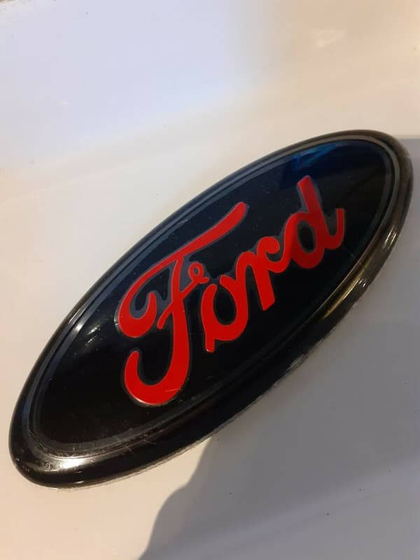 Ford Badge Transit focus Oval Black & Red 175mm X 70mm Front or Rear