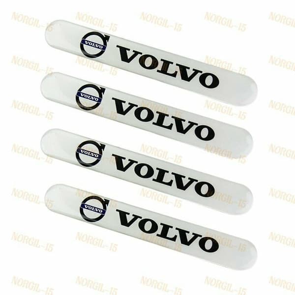 New For Volvo White Car Trunk Side Fenders Door Badge Scratch Guard Sticker X4 White