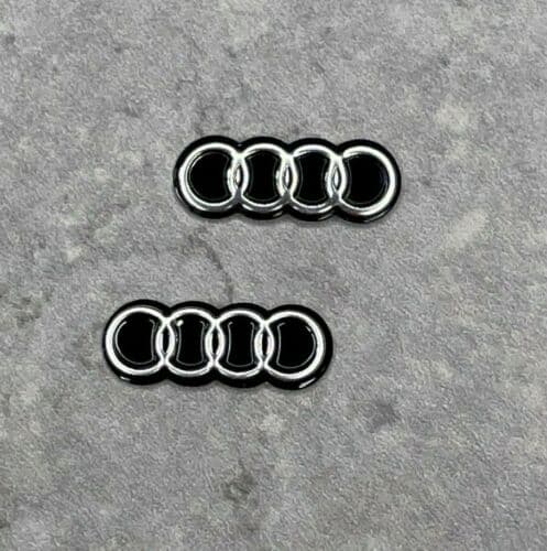 2x AUDI Key Fob Badge Logo Emblem Replacement Sticker 16 x 6mm size