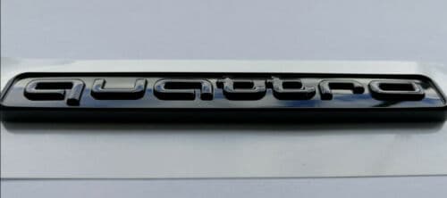 Audi Quattro Rear Boot Trunk Badge Emblem Stealth Gloss Black ABS