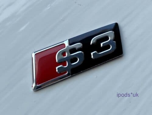 GLOSS BLACK AUDI S3 STEERING WHEEL SELF ADHESIVE BADGE