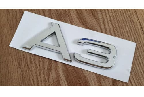 A3 AUDI REAR LETTERING FOR LID TRUNK, BADGE, EMBLEM, CHROME