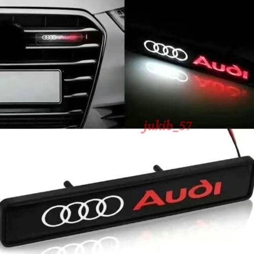 Front Grille Luminous Decal Badge Emblem Logo Led Light Car For Audi