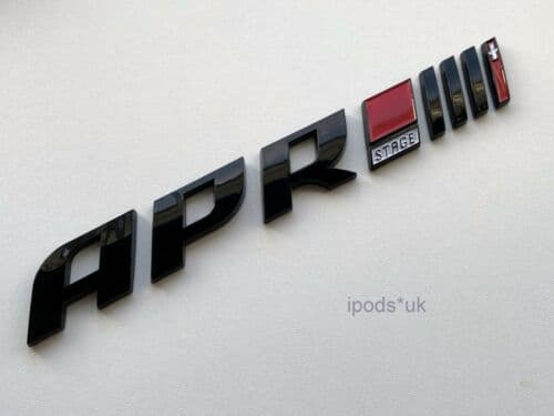 Brand New APR Stage III 3+ 2+ 1+ Gloss Black Tailgate Badge Volkswagen Audi