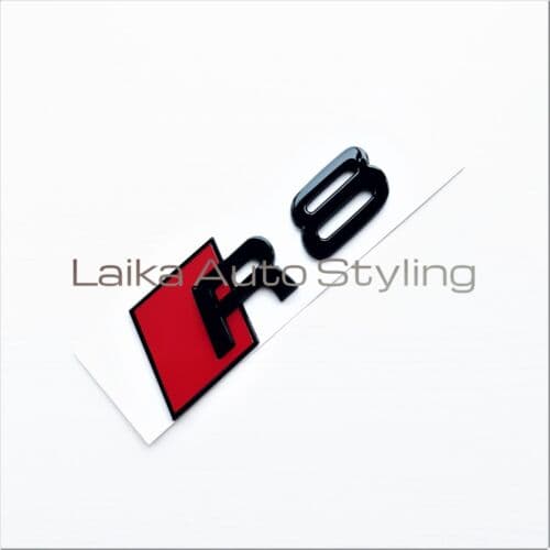 Audi R8 Gloss Black Rear Boot Trunk Lettering Badge Emblem OEM Size