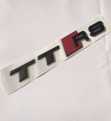 Gloss Black Badge Emblem Logo for Audi TTRS TT Rear Boot Trunk (adhesive Backing