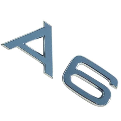 A6 LETTERING AUDI REAR FOR LID BOOT TRUNK, BADGE, EMBLEM - CHROME SILVER