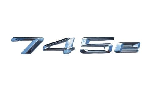 BMW 745e Rear Lettering For Lid Trunk, Badge, Emblem, 7 Series, Chrome