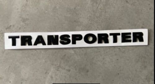 FOR VW T5 TRANSPORTER GLOSS BLACK TRANSPORTER LETTERING REAR BOOT BADGE EMBLEM