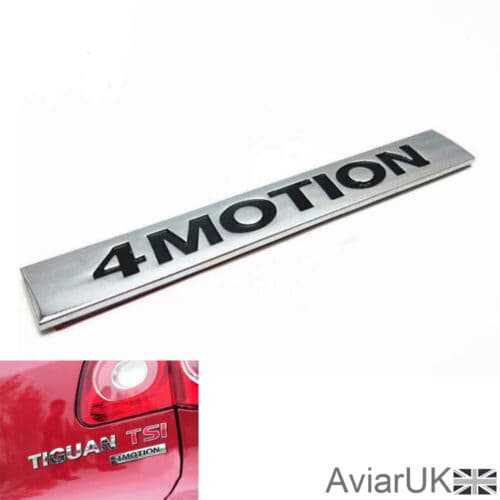 4MOTION VW 3D Chrome Rear Boot Badge Emblem Golf Tiguan Transporter 4 MOTION