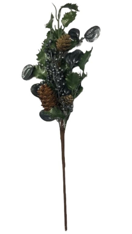 Koristeellinen oksa käpyillä 45 cm:n seppeleeseen